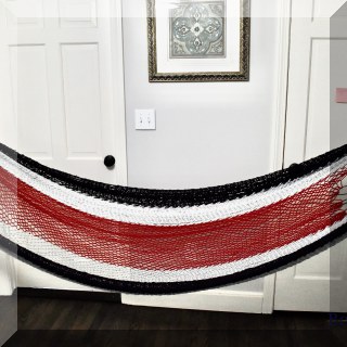L20. Red and purple and gray hammock. - $14